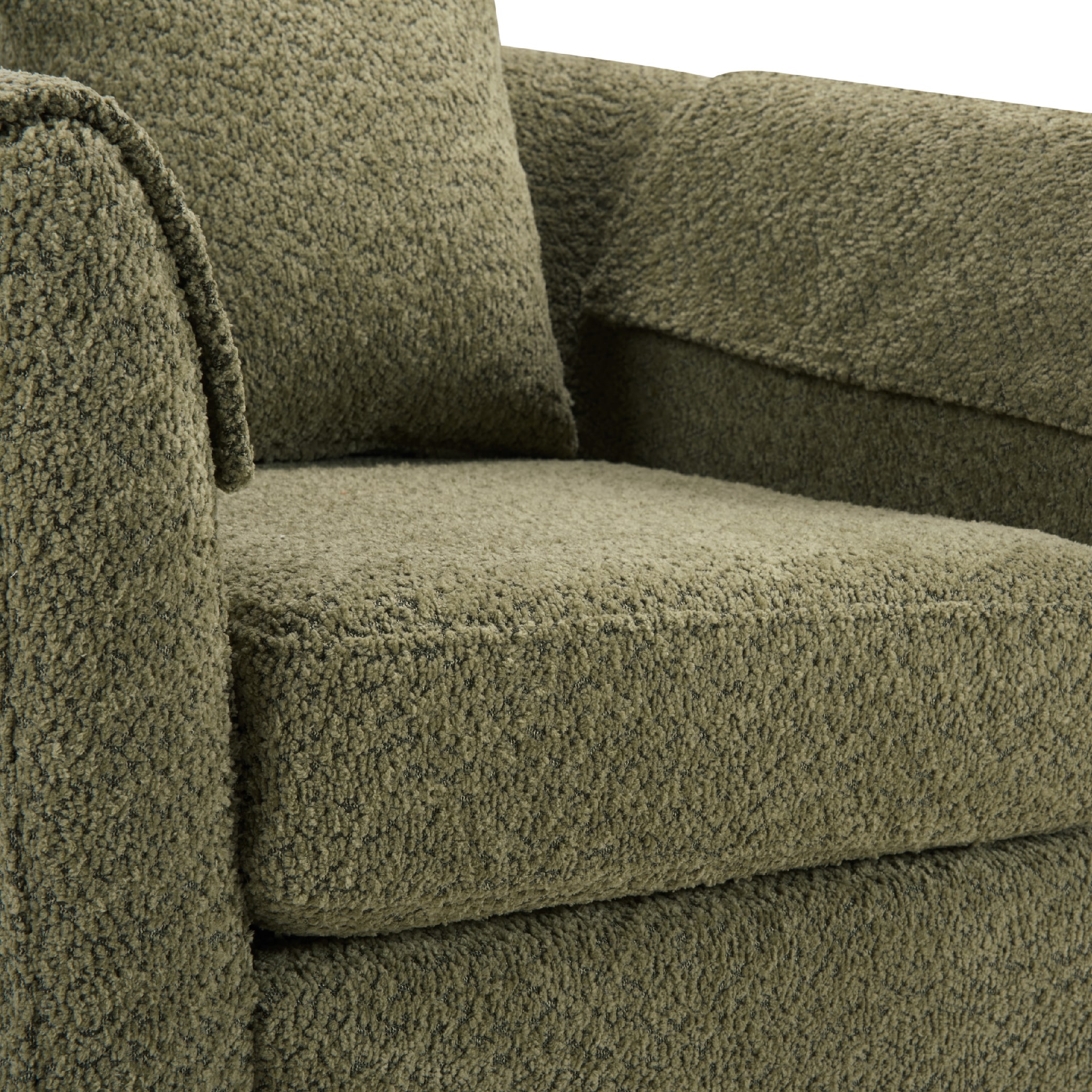 Swivel Accent Chair With Ottoman Set, Modern Chenille Barrel Armchair With Removable Back Pillow & 2 Armrest Covers For Living Room, Bedroom, Office, Green_voghion.com